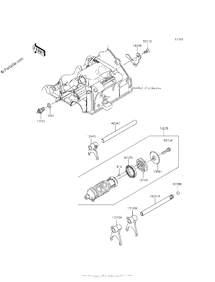 Diagrama de GEAR CHANGE DRUM SHIFT FORK S