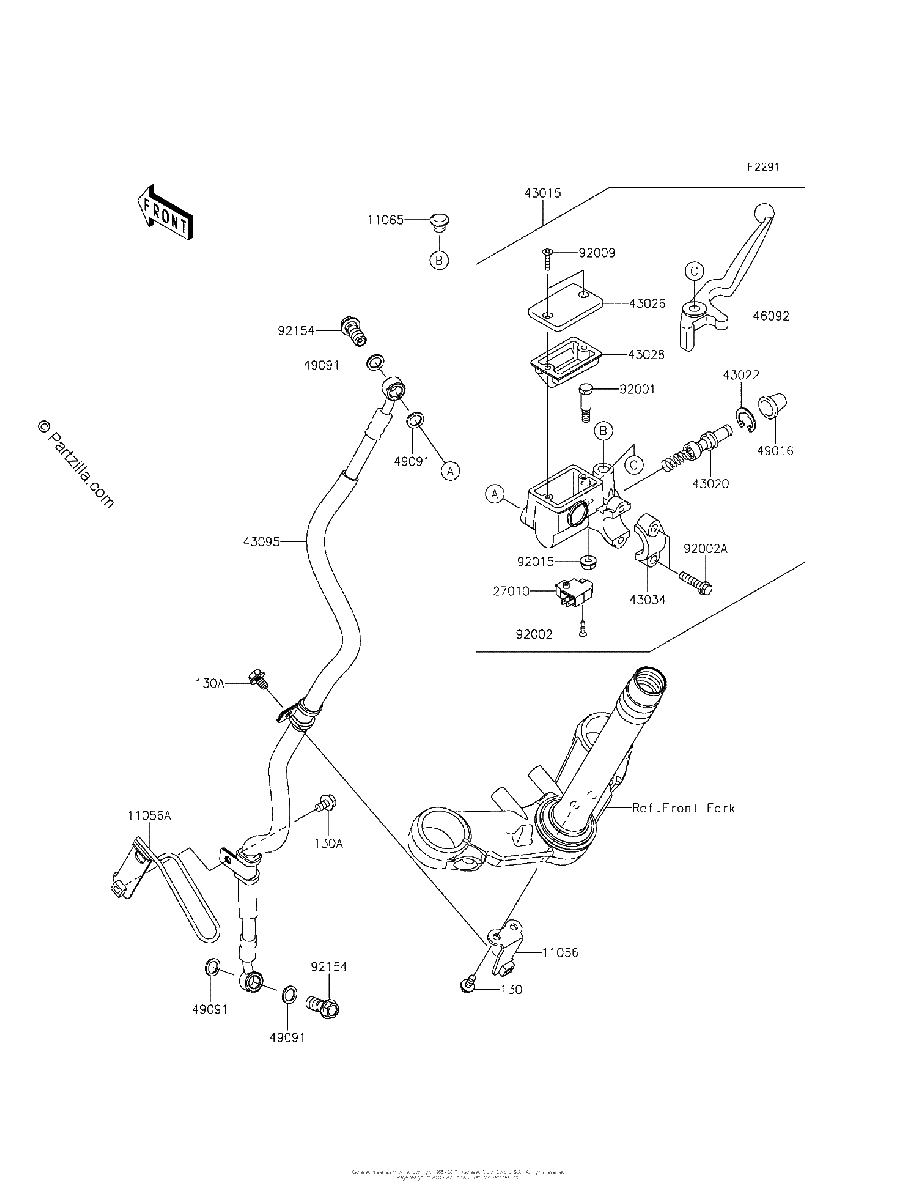 Diagrama de FRONT MASTER CYLINDER