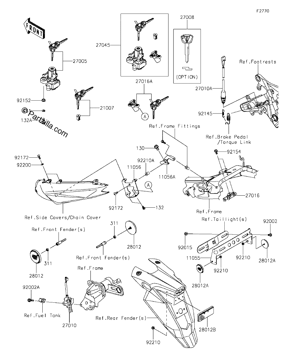 Diagrama de IGNITION SWITCH LOCKS REFLECTORS