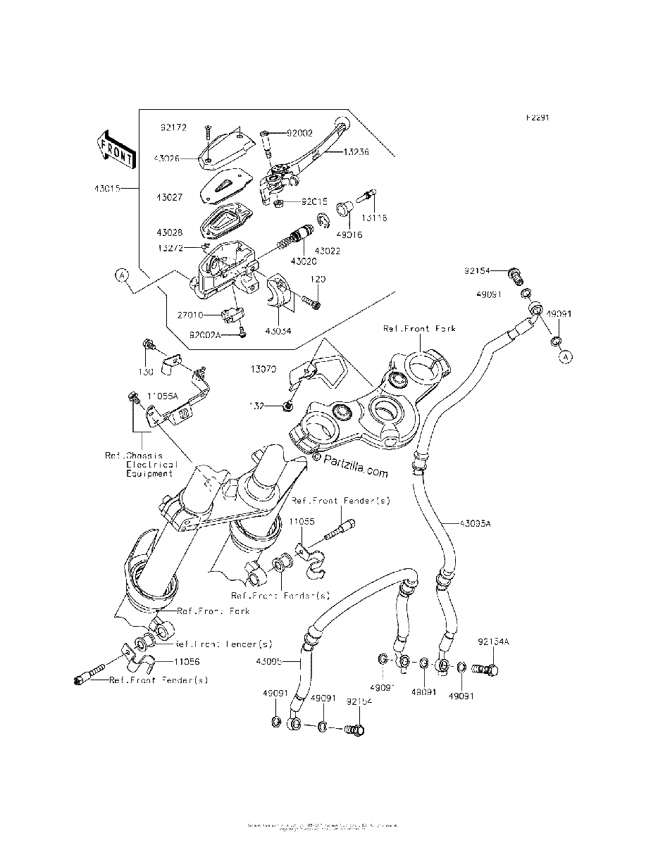 Diagrama de FRONT MASTER CYLINDER
