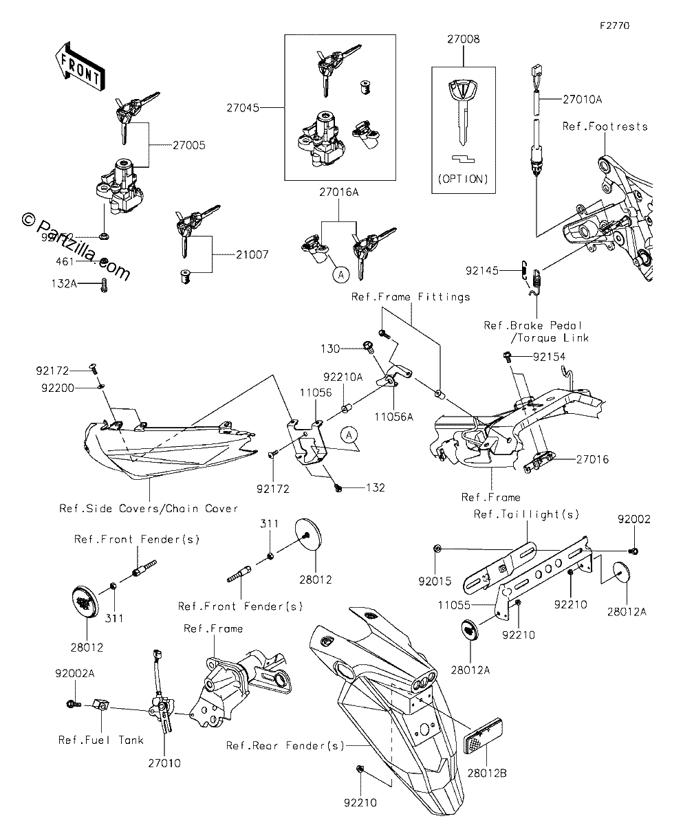 Diagrama de IGNITION SWITCH LOCKS REFLECTORS