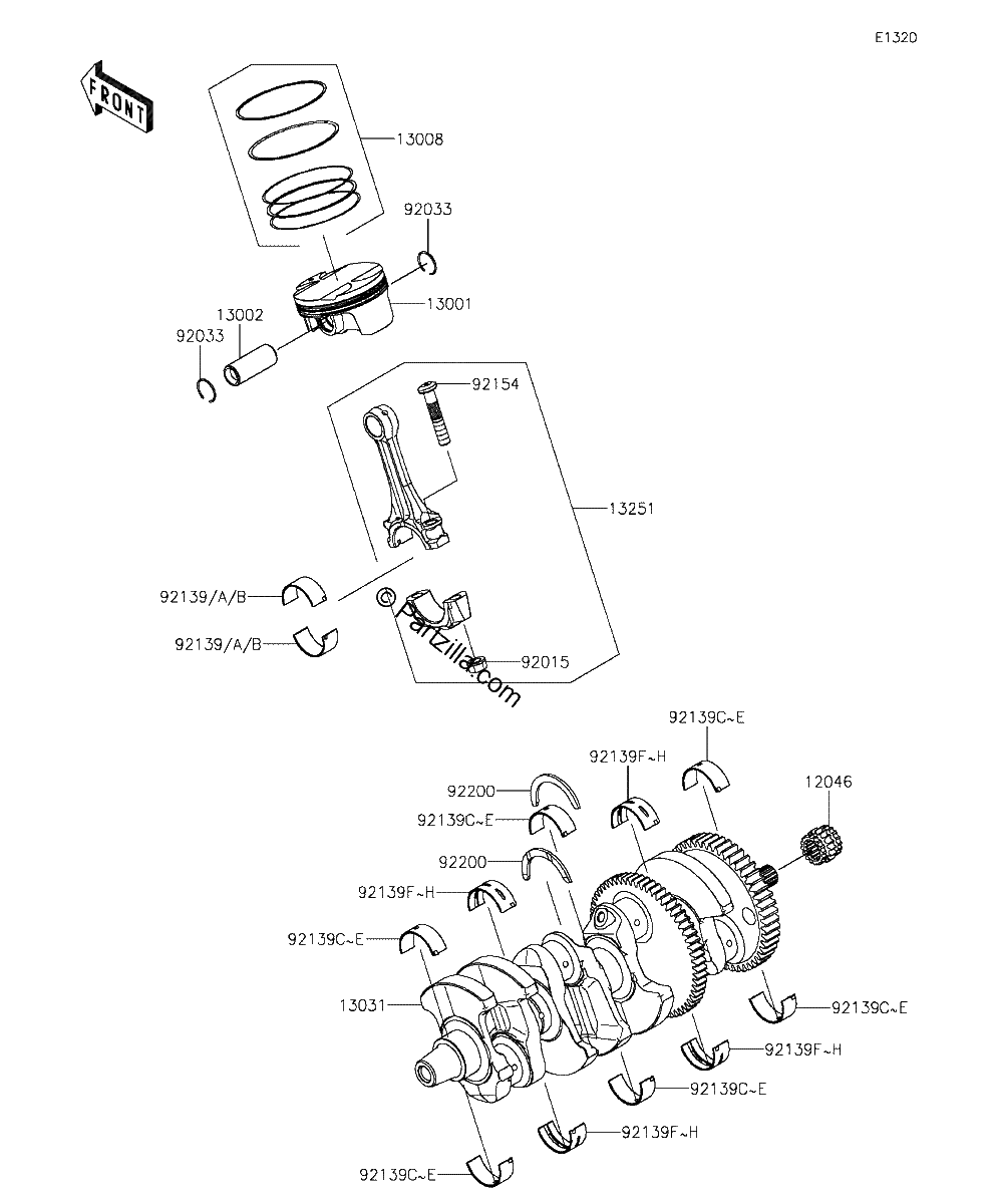 Diagrama de CRANKSHAFT PISTON S