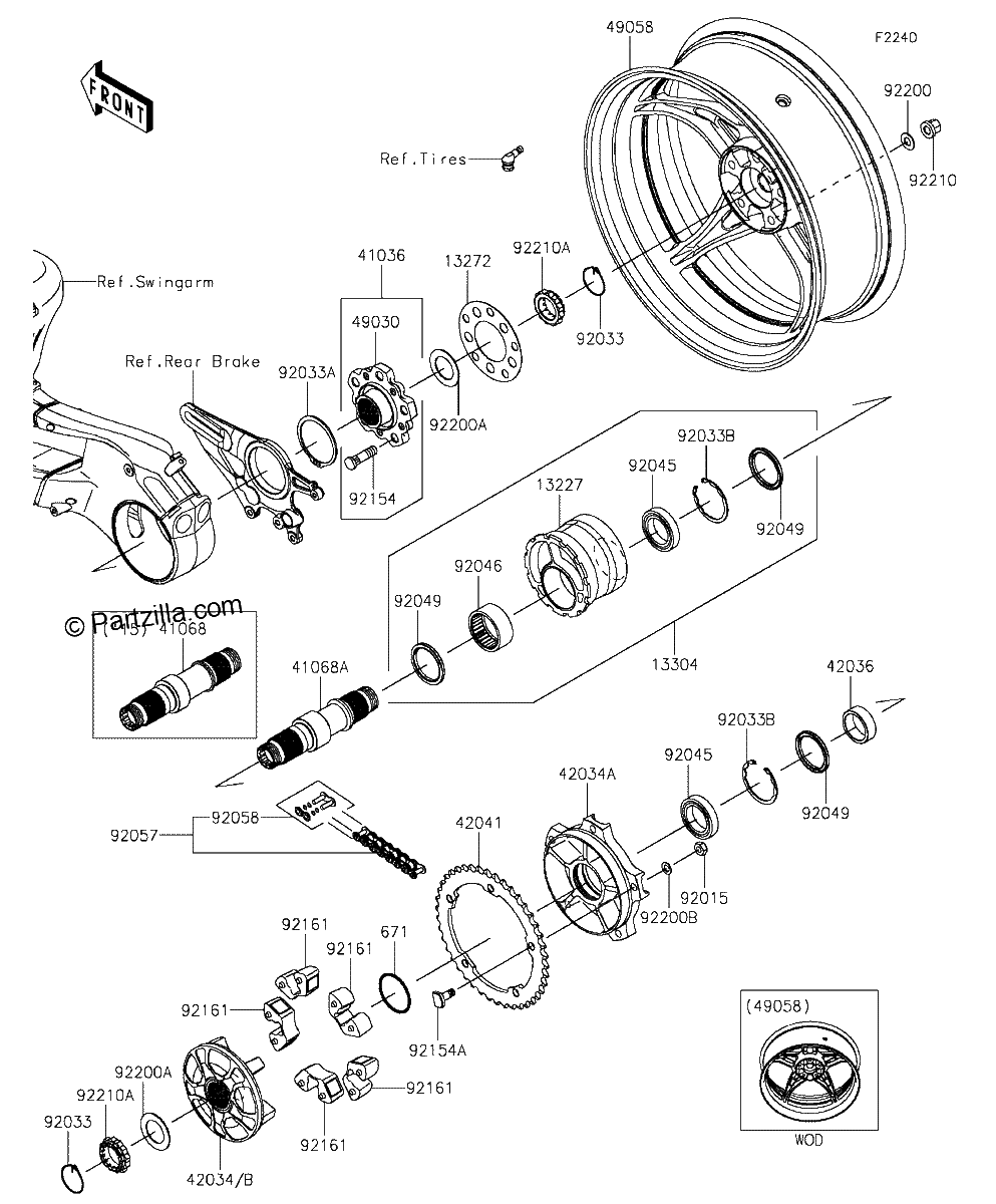 Diagrama de REAR WHEEL CHAIN