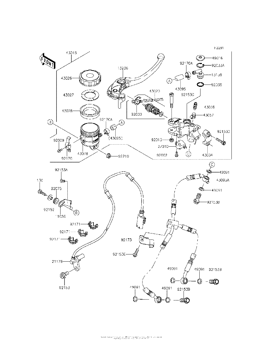 Diagrama de FRONT MASTER CYLINDER