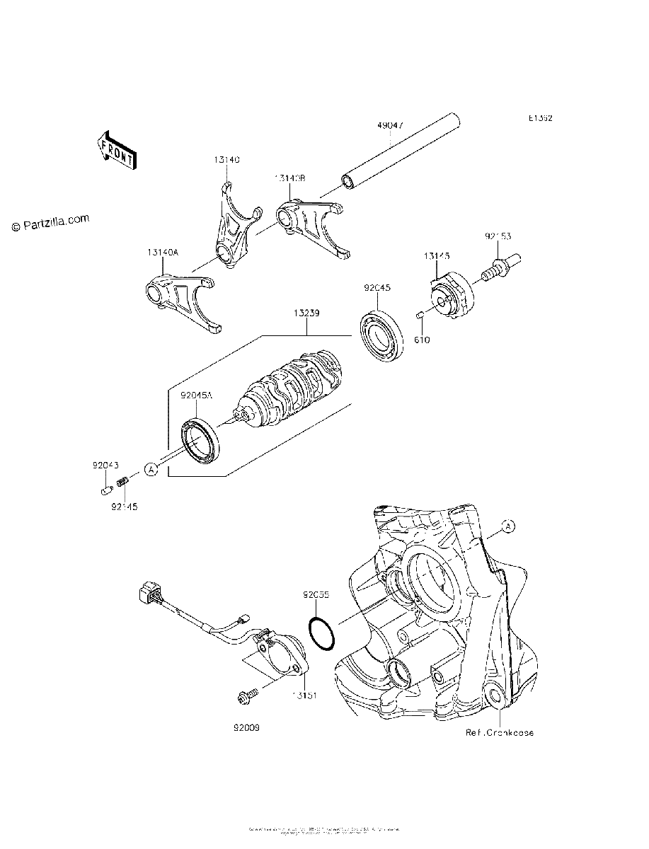 Diagrama de GEAR CHANGE DRUM SHIFT FORK S