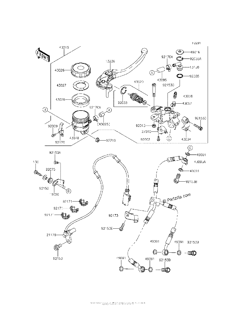 Diagrama de FRONT MASTER CYLINDER