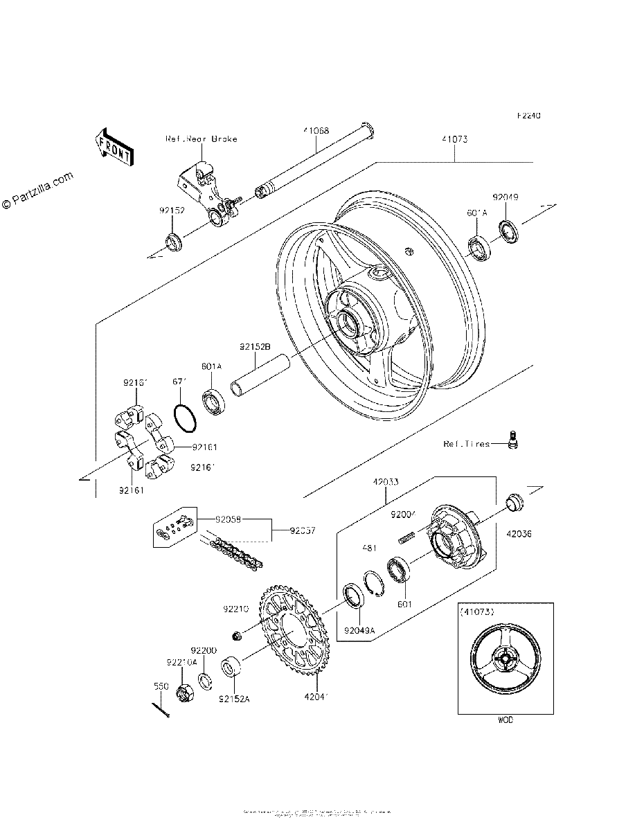Diagrama de REAR WHEEL CHAIN