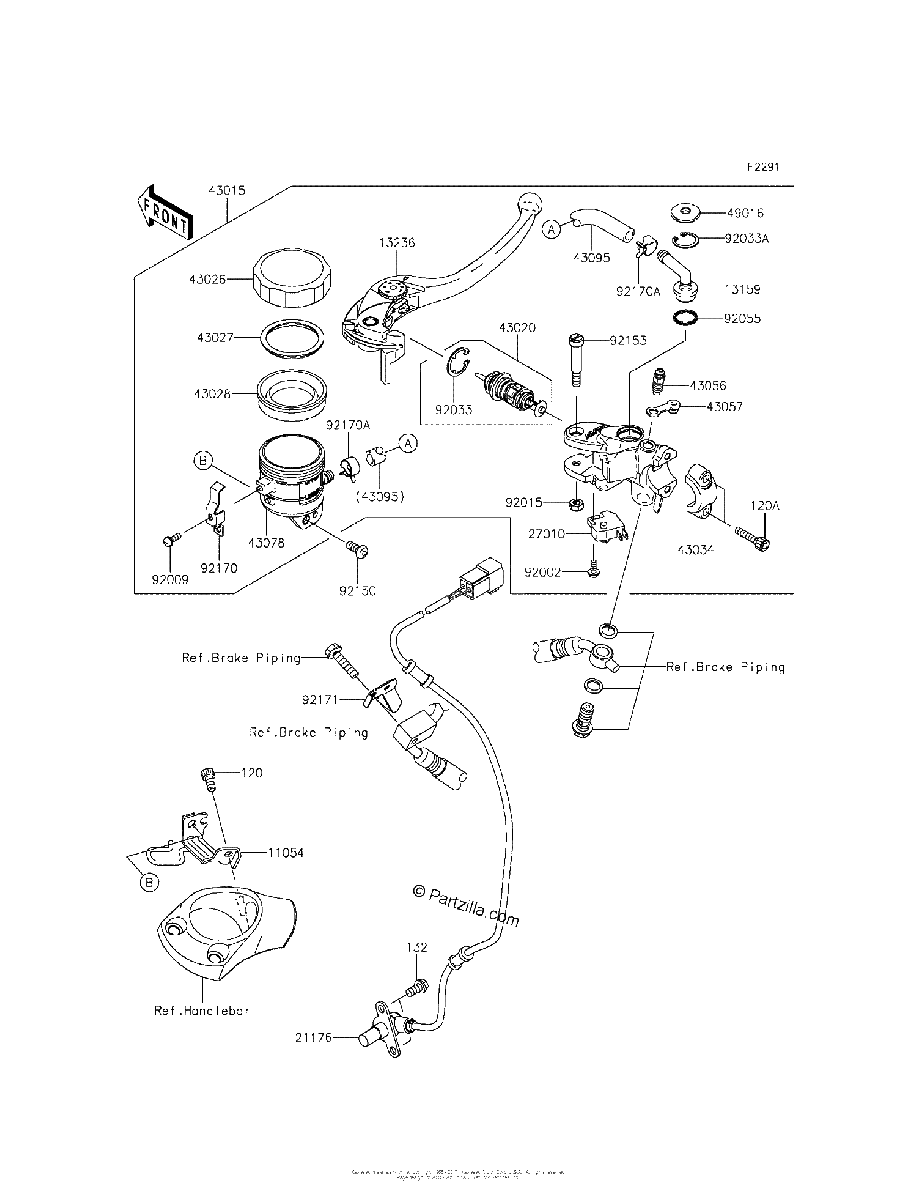 Diagrama de FRONT MASTER CYLINDER