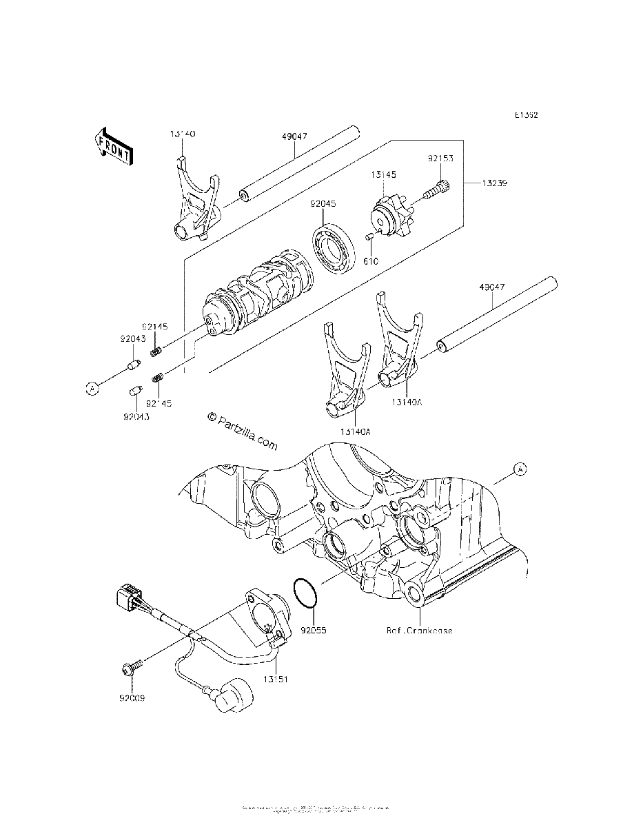 Diagrama de GEAR CHANGE DRUM SHIFT FORK S