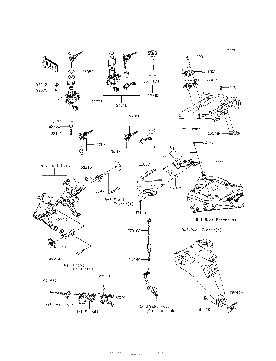 Diagrama de IGNITION SWITCH LOCKS REFLECTORS