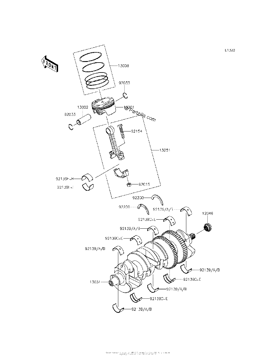 Diagrama de CRANKSHAFT PISTON S