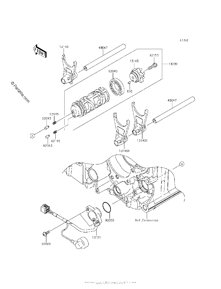 Diagrama de GEAR CHANGE DRUM SHIFT FORK S