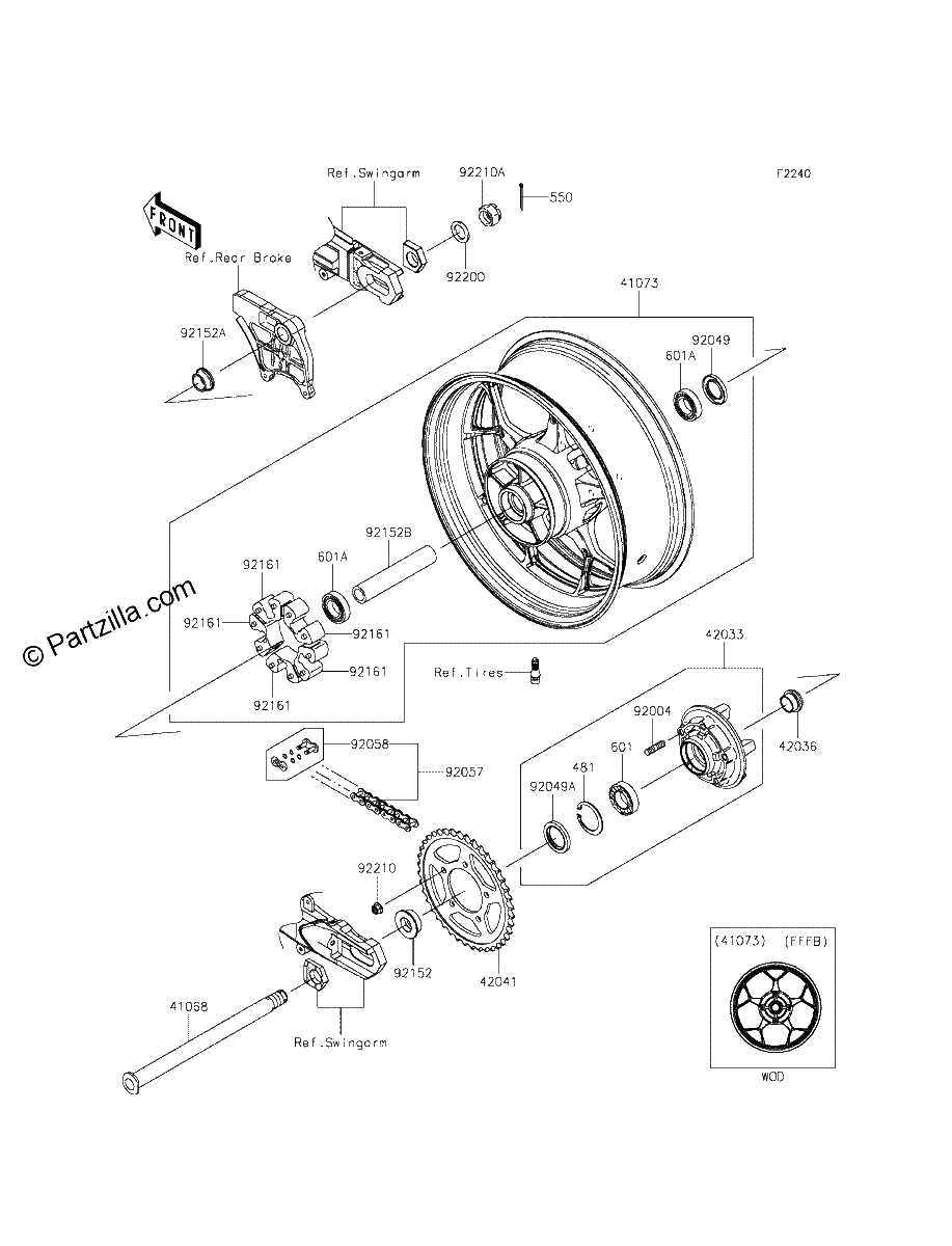 Diagrama de REAR WHEEL CHAIN