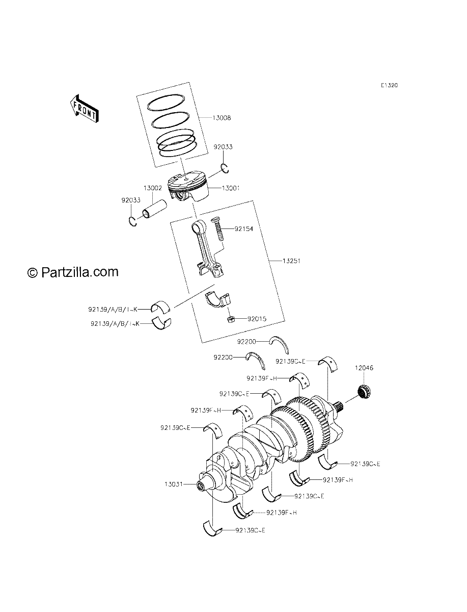 Diagrama de CRANKSHAFT PISTON S