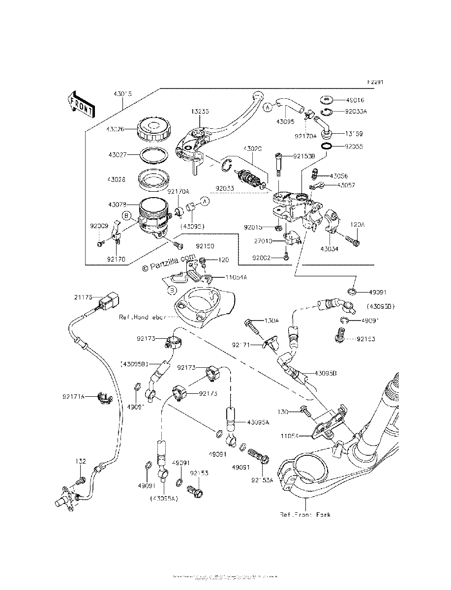 Diagrama de FRONT MASTER CYLINDER