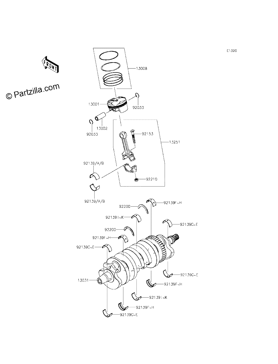 Diagrama de CRANKSHAFT PISTON S