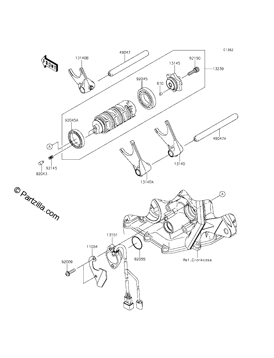 Diagrama de GEAR CHANGE DRUM SHIFT FORK S