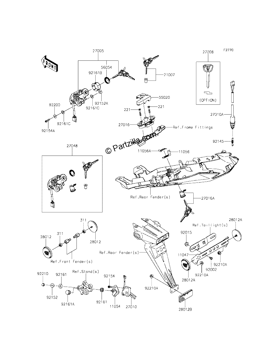 Diagrama de IGNITION SWITCH LOCKS REFLECTORS