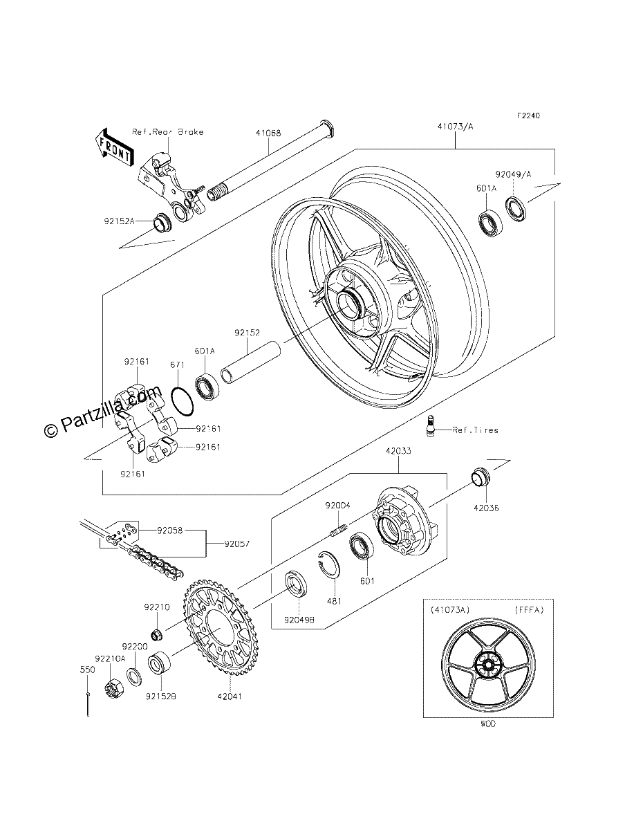 Diagrama de REAR WHEEL CHAIN