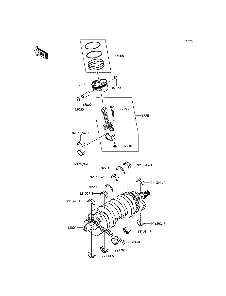 Diagrama de CRANKSHAFT PISTON S