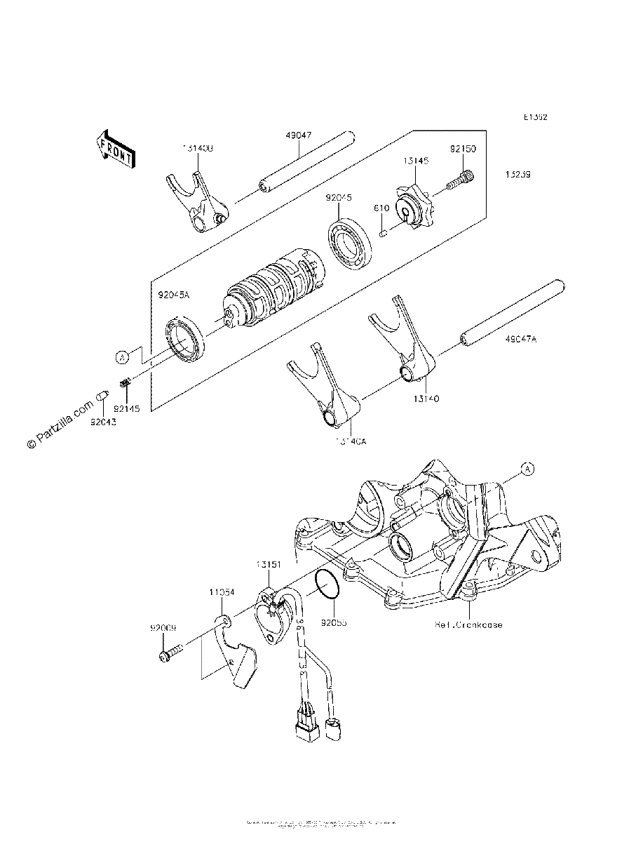 Diagrama de GEAR CHANGE DRUM SHIFT FORK S