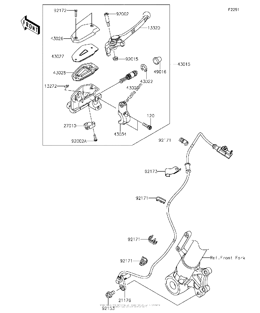 Diagrama de FRONT MASTER CYLINDER