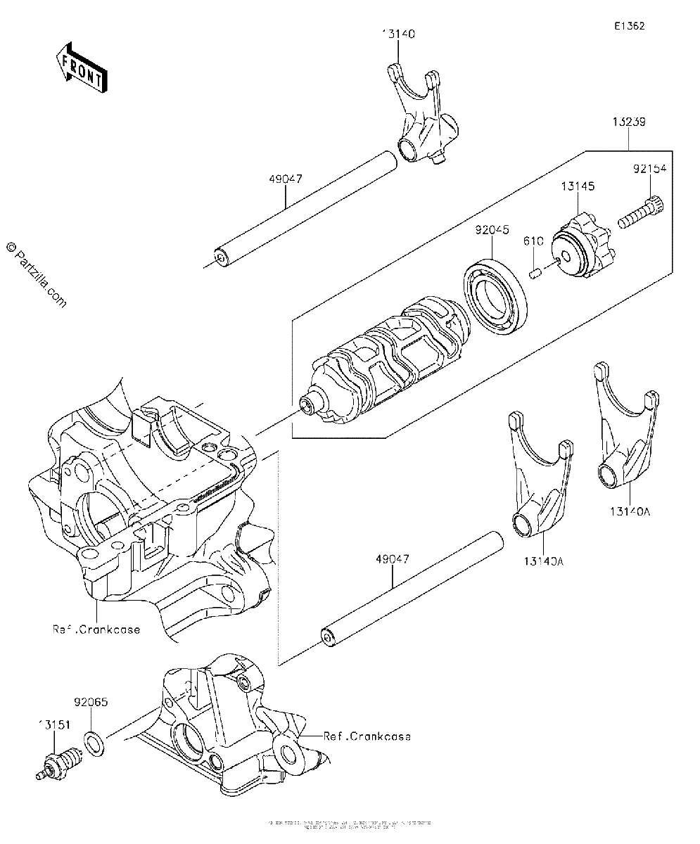 Diagrama de GEAR CHANGE DRUM SHIFT FORK S