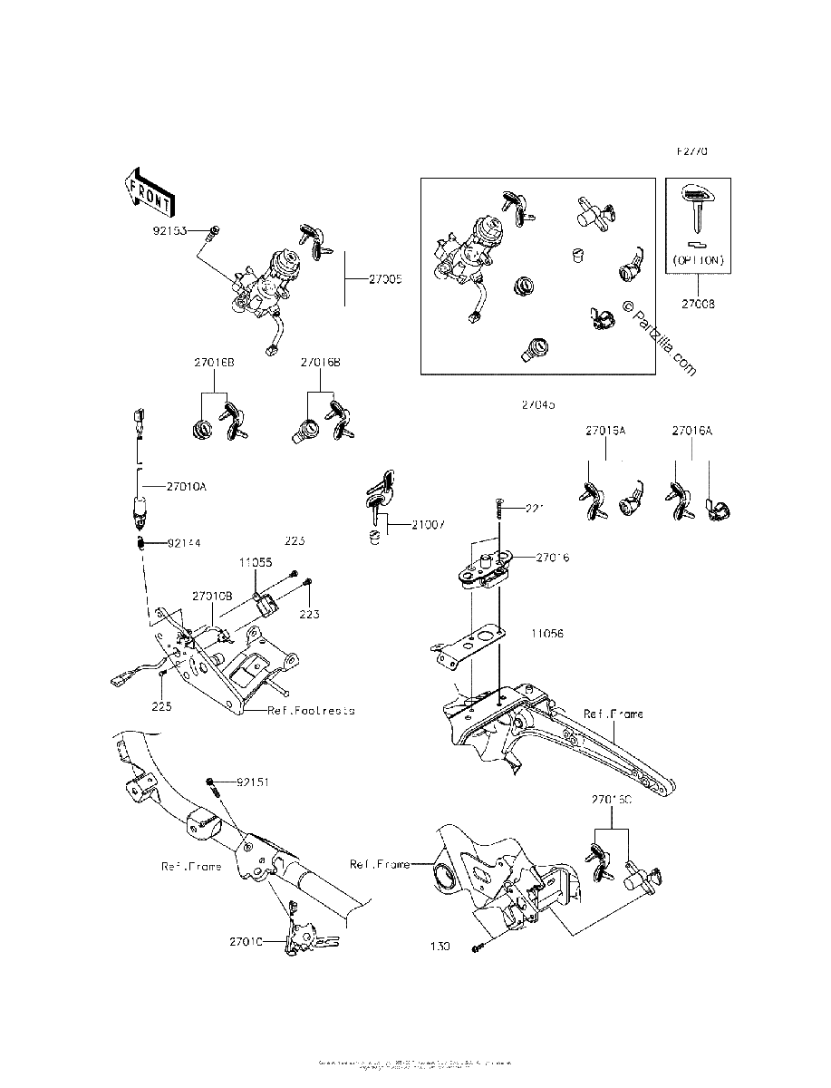 Diagrama de IGNITION SWITCH LOCKS REFLECTORS