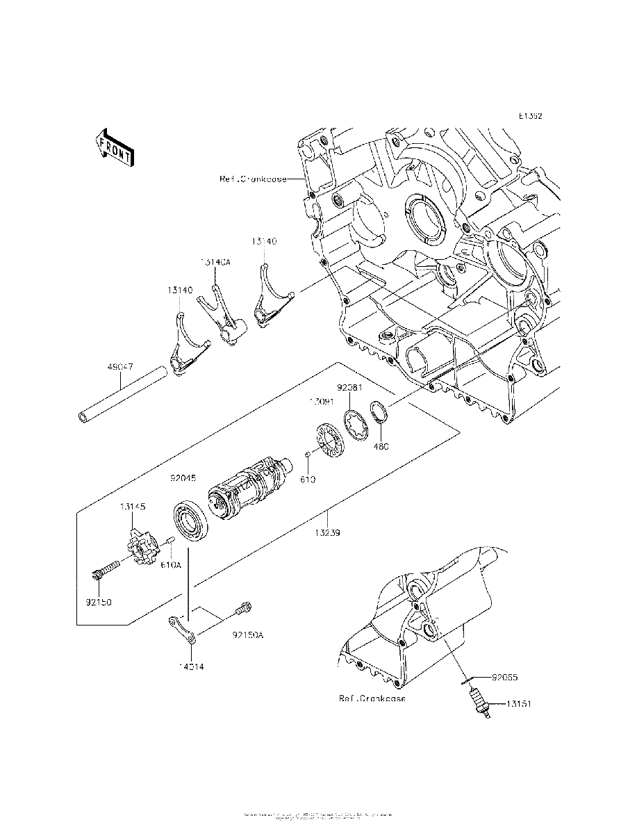 Diagrama de GEAR CHANGE DRUM SHIFT FORK S