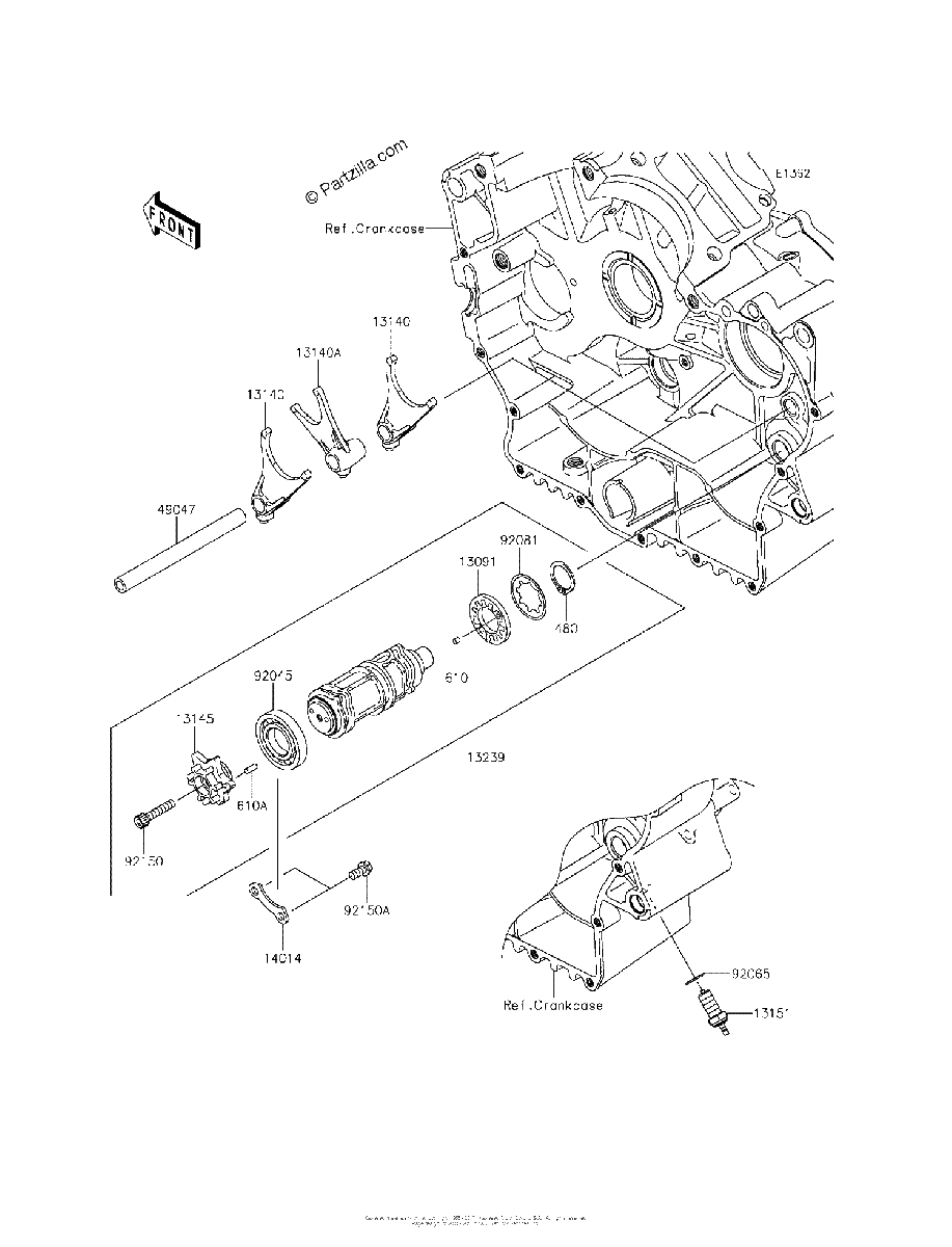 Diagrama de GEAR CHANGE DRUM SHIFT FORK S