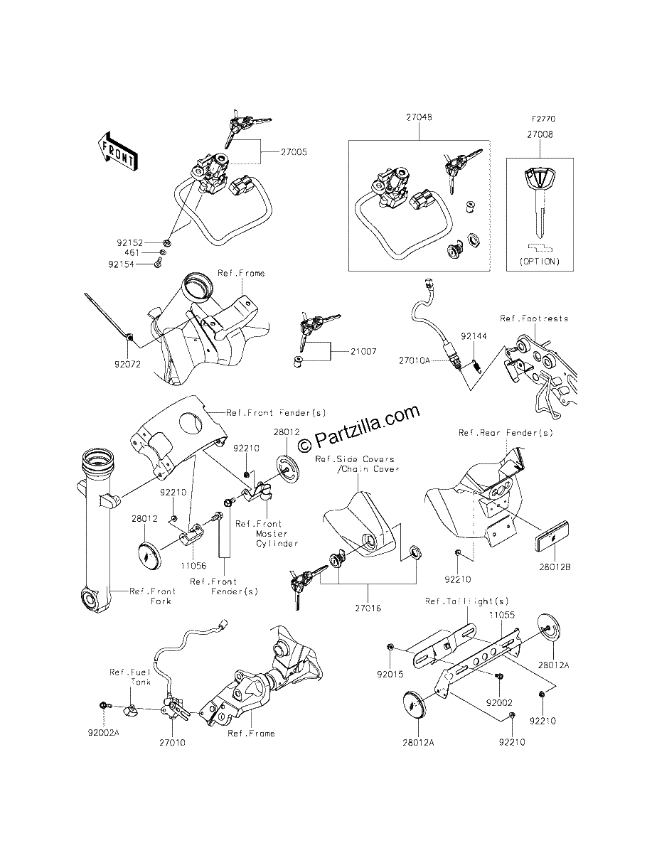 Diagrama de IGNITION SWITCH LOCKS REFLECTORS