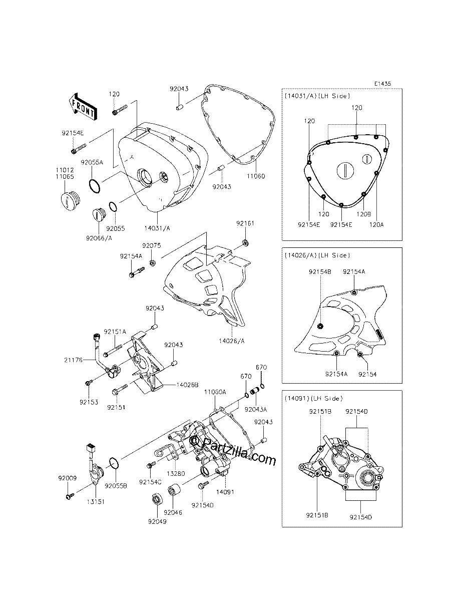 Diagrama de LEFT ENGINE COVER S
