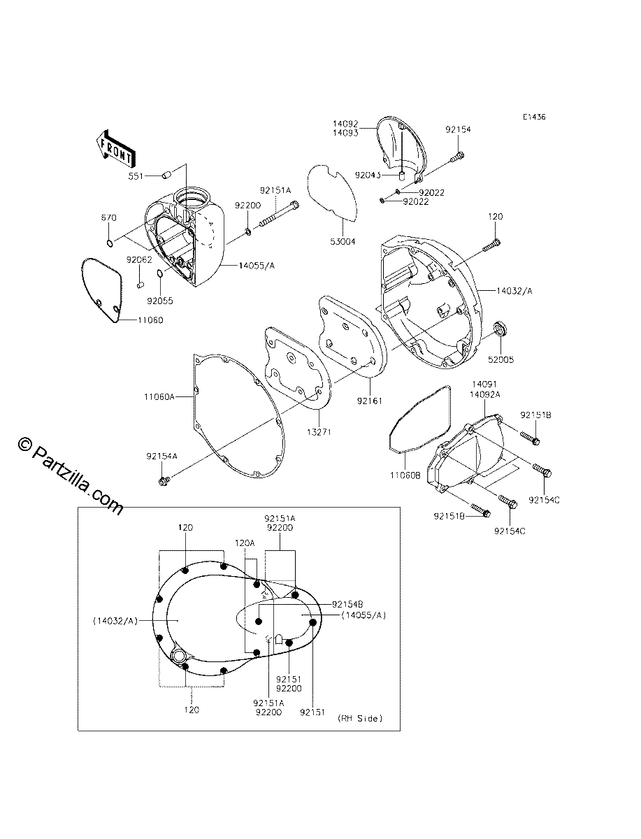 Diagrama de RIGHT ENGINE COVER S