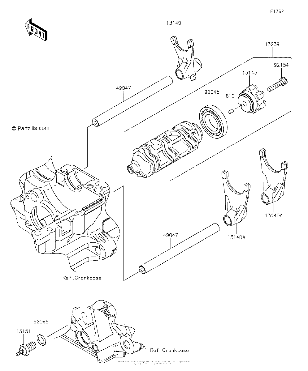 Diagrama de GEAR CHANGE DRUM SHIFT FORK S