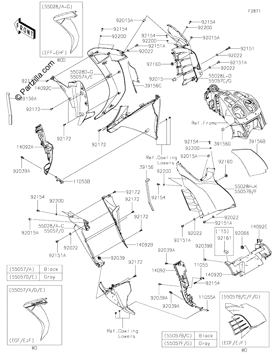 Diagrama de COWLING CENTER EFF EJF