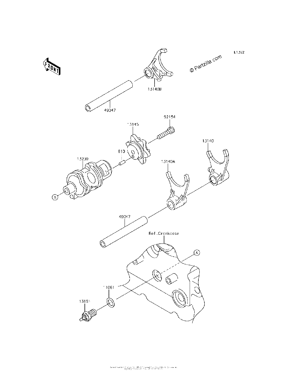 Diagrama de GEAR CHANGE DRUM SHIFT FORK S