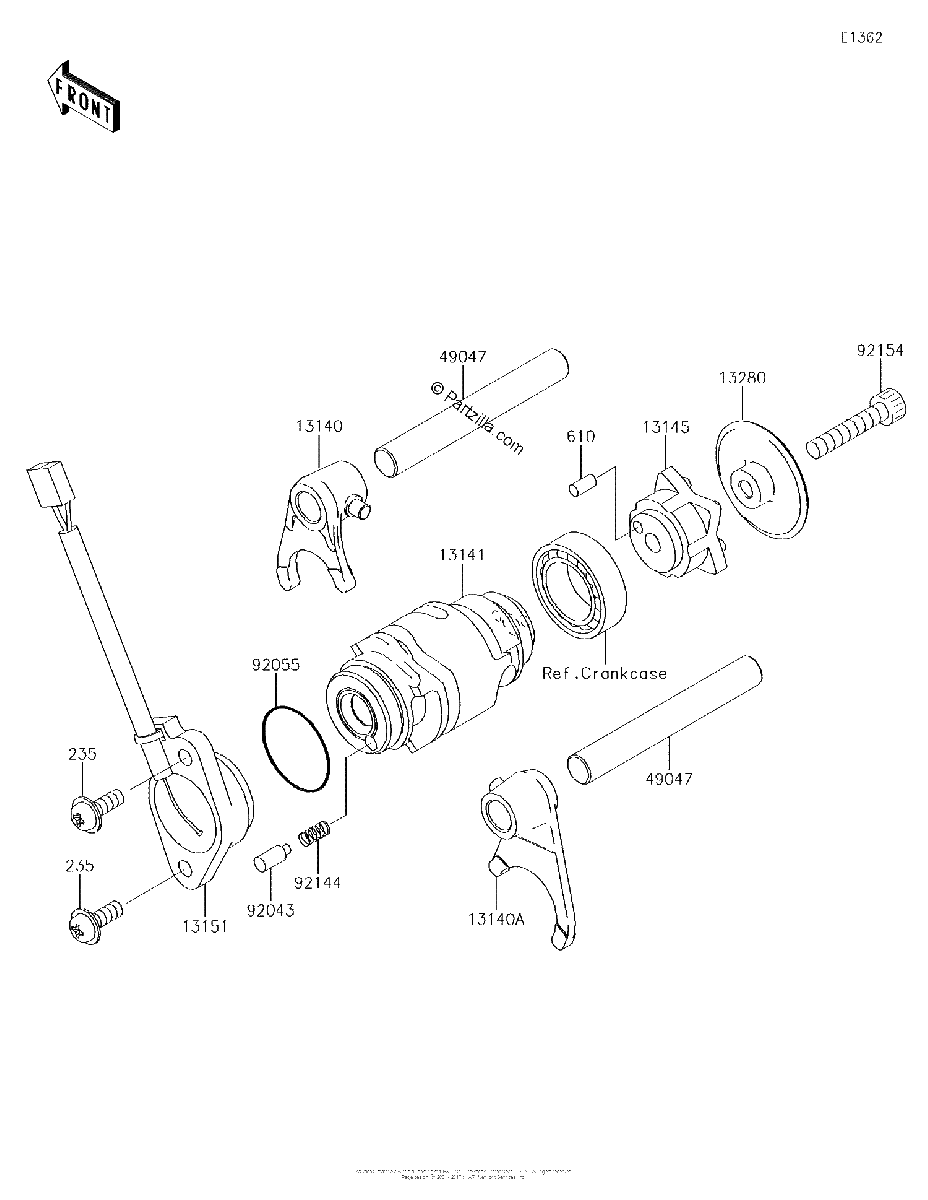Diagrama de GEAR CHANGE DRUM SHIFT FORK S