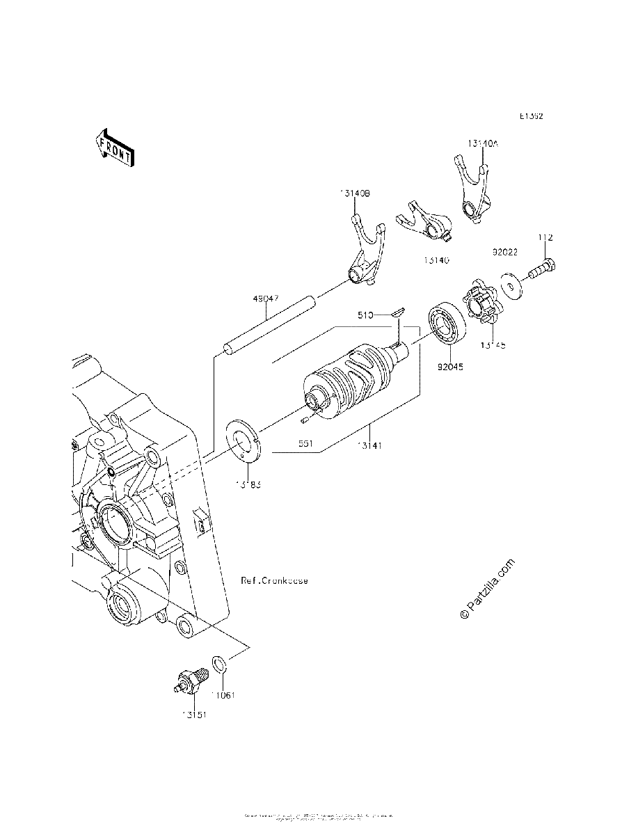 Diagrama de GEAR CHANGE DRUM SHIFT FORK S