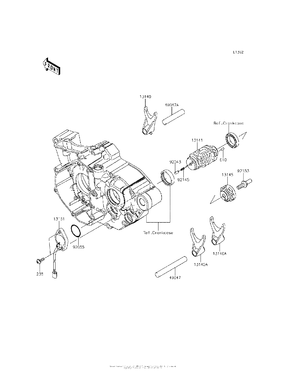 Diagrama de GEAR CHANGE DRUM SHIFT FORK S
