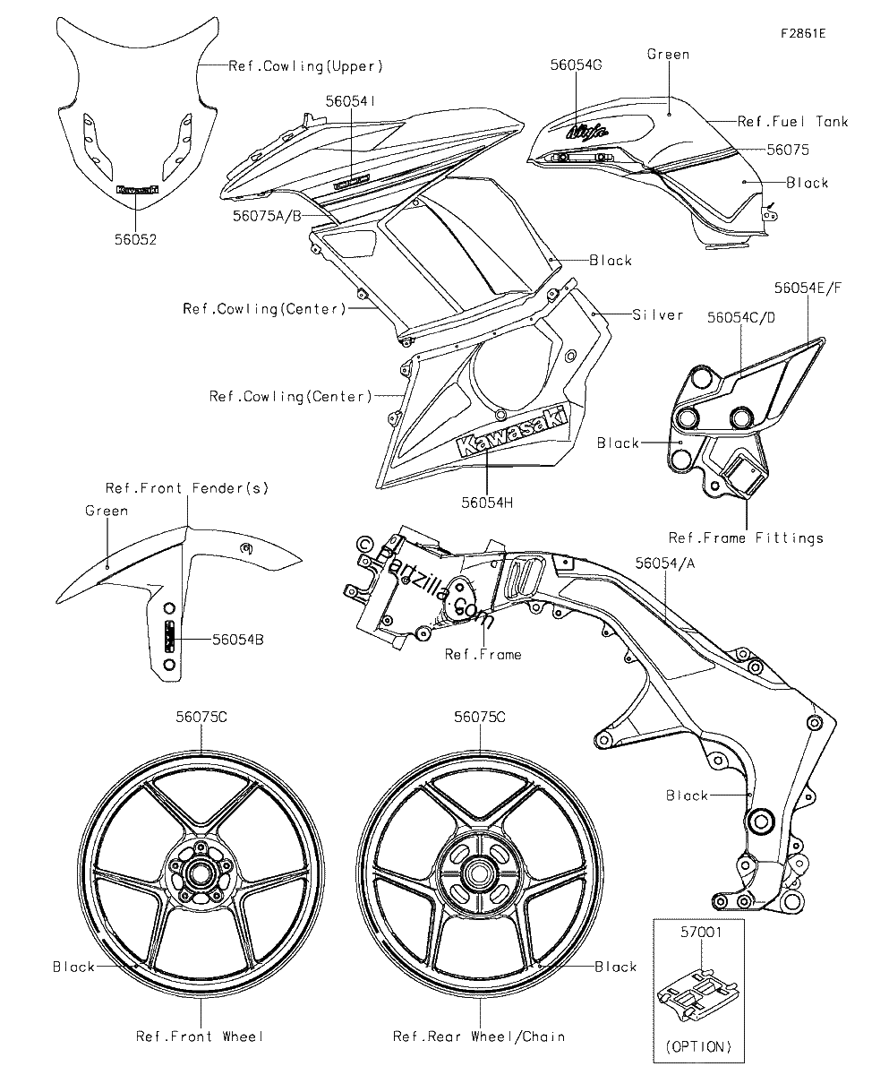 Diagrama de DECALS GREEN MGF CN