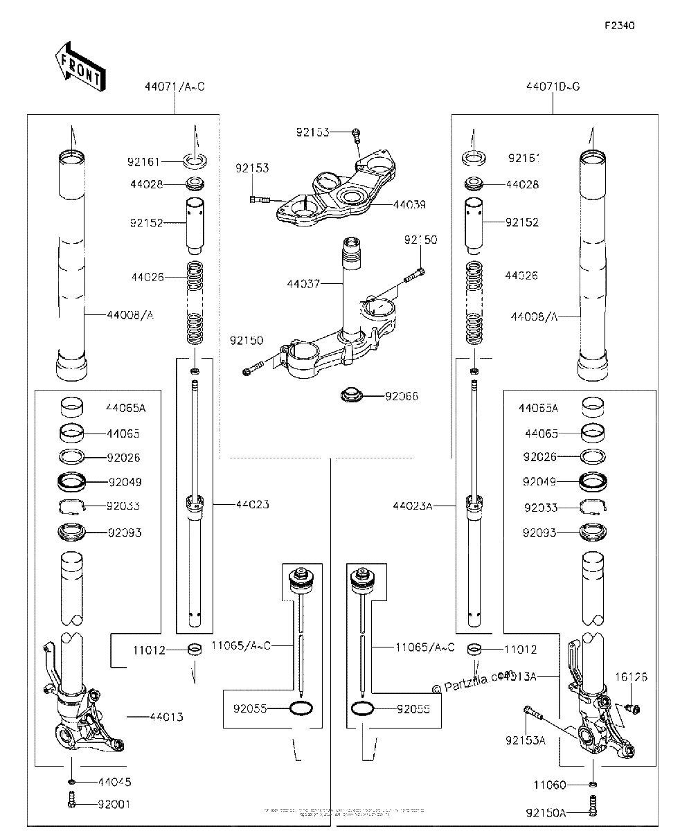 Diagrama de FRONT FORK 1 2