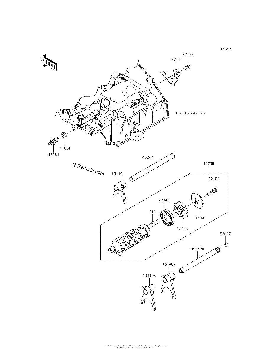 Diagrama de GEAR CHANGE DRUM SHIFT FORK S