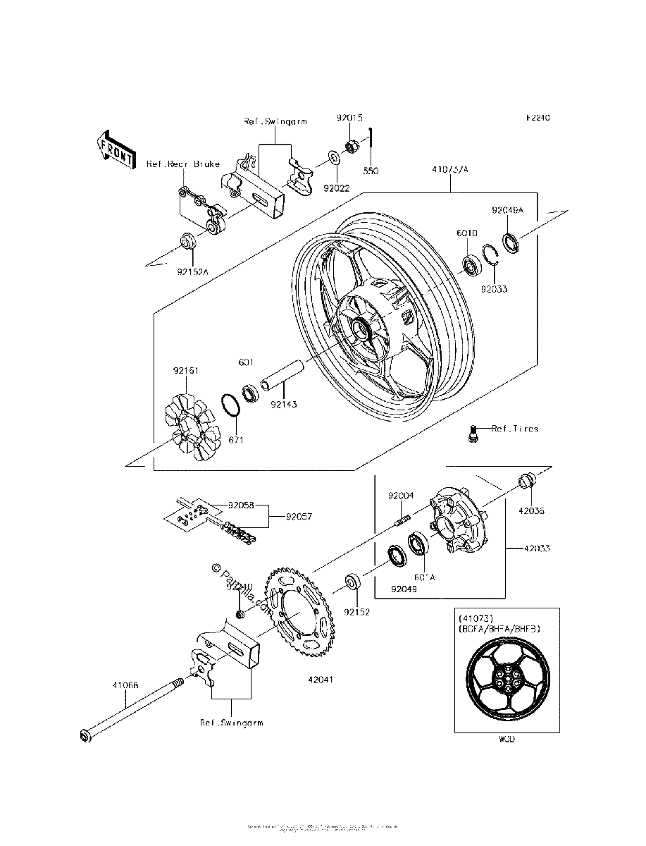 Diagrama de REAR WHEEL CHAIN
