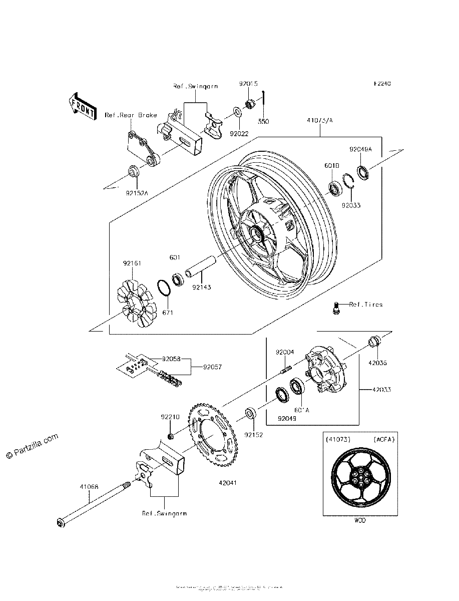 Diagrama de REAR WHEEL CHAIN