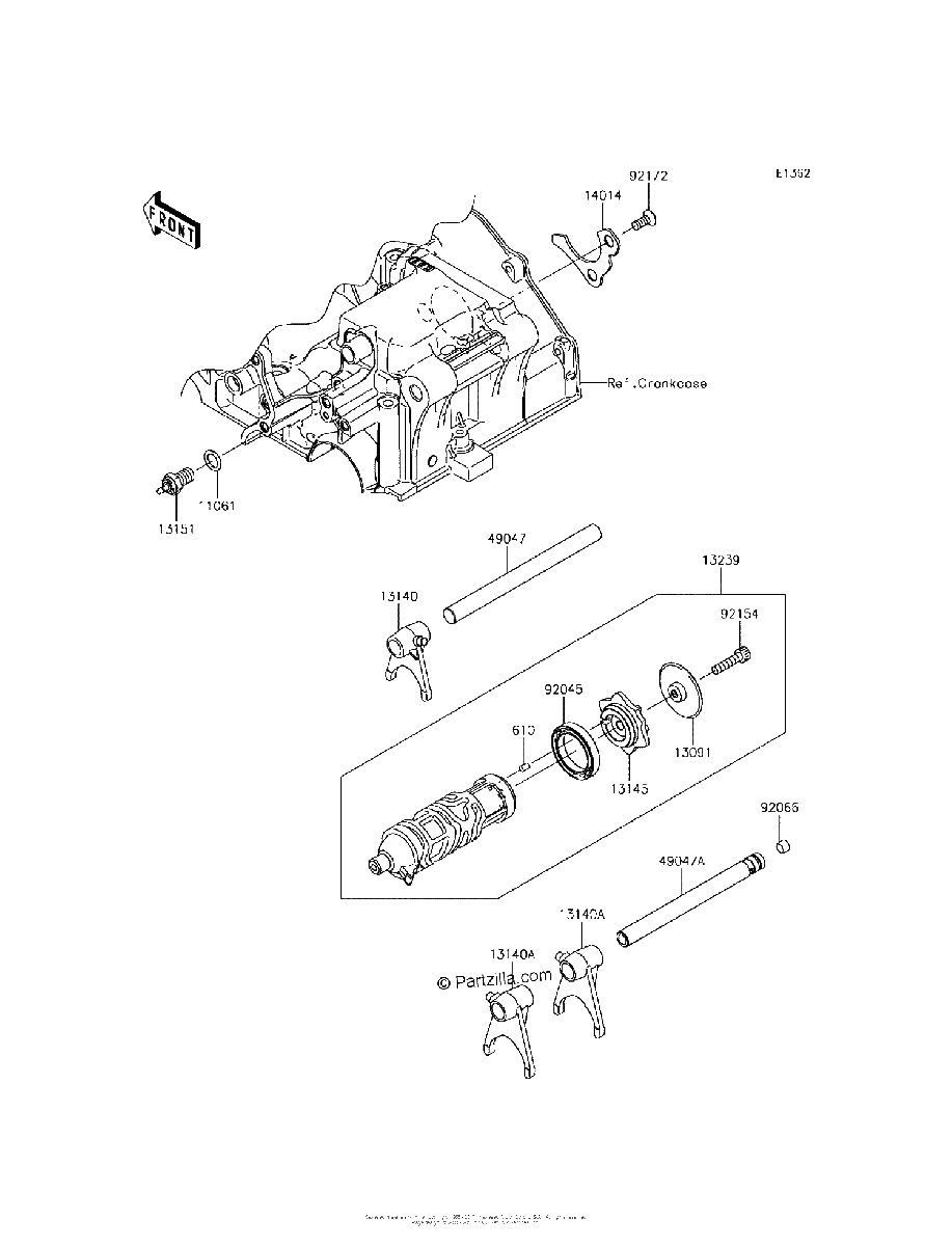 Diagrama de GEAR CHANGE DRUM SHIFT FORK S