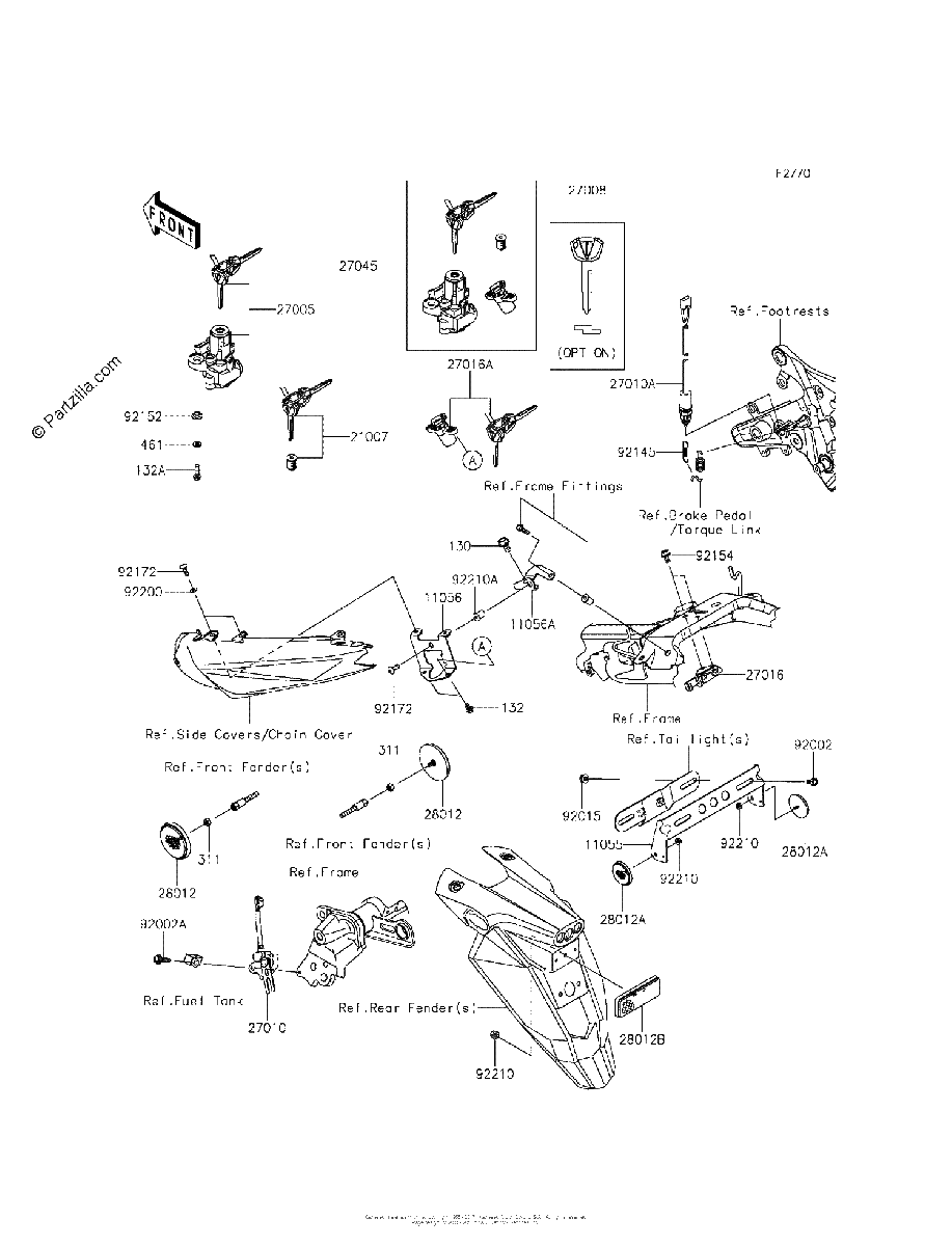 Diagrama de IGNITION SWITCH LOCKS REFLECTORS
