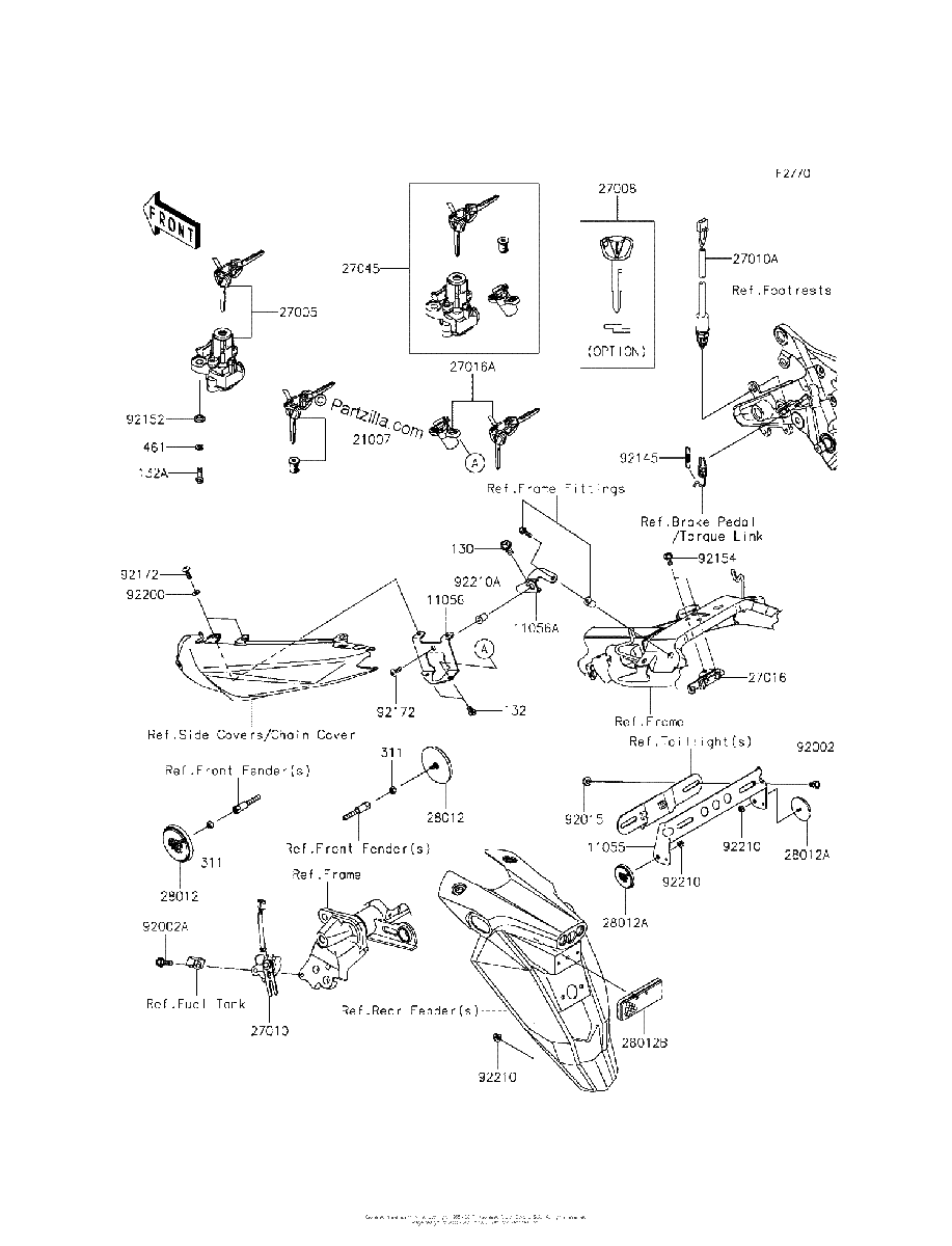 Diagrama de IGNITION SWITCH LOCKS REFLECTORS
