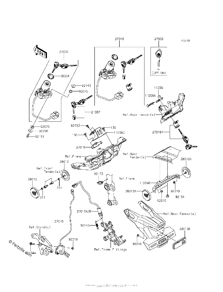 Diagrama de IGNITION SWITCH LOCKS REFLECTORS