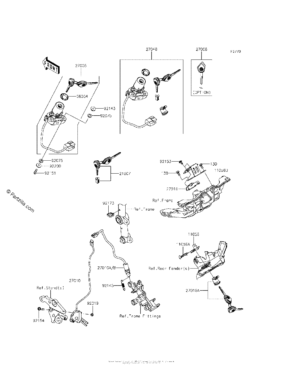 Diagrama de IGNITION SWITCH LOCKS REFLECTORS