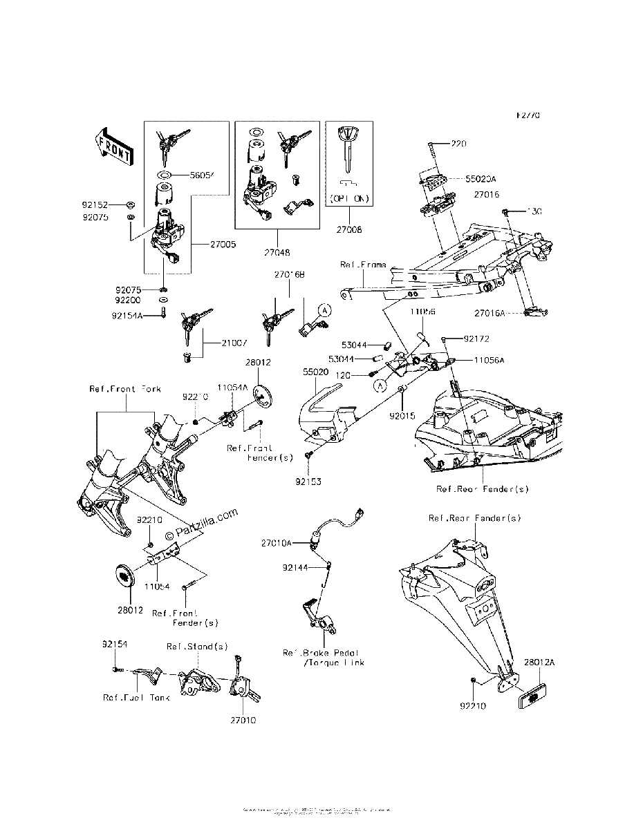 Diagrama de IGNITION SWITCH LOCKS REFLECTORS